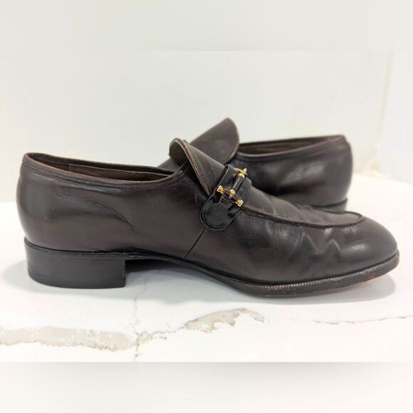 Florsheim Imperial Men Brown Leather Dress Horsebit Loafers Shoes Sz 9 Vintage main image 10